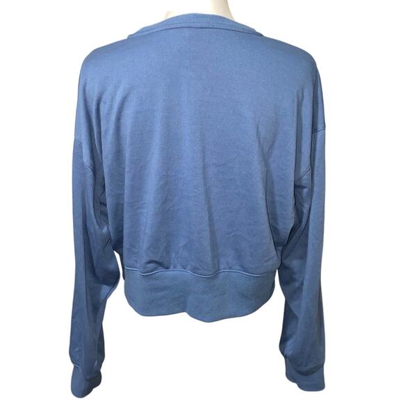 Blue “Los Angeles” Graphic Cropped Sweatshirt Size Medium Periwinkle Powder Blue - Picture 2 of 8